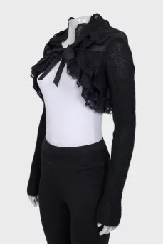 Black bolero with ruffles