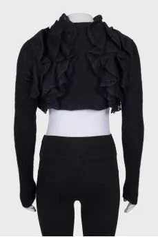 Black bolero with ruffles