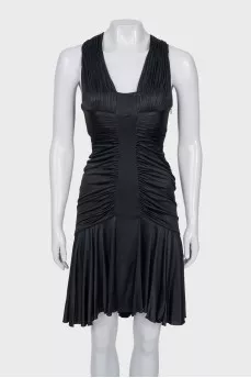 Black off-the-shoulder cocktail dress