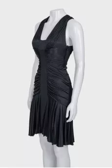 Black off-the-shoulder cocktail dress
