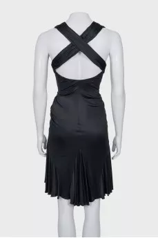 Black off-the-shoulder cocktail dress