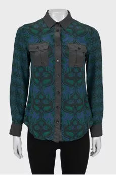 Blue printed blouse