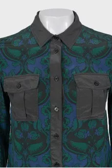 Blue printed blouse
