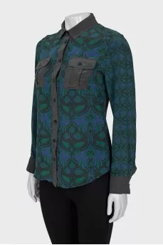 Blue printed blouse