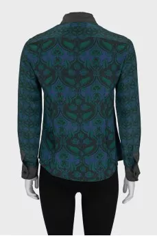 Blue printed blouse