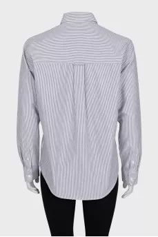 Striped shirt with signature embroidery