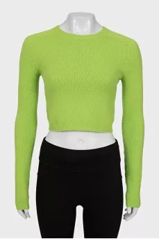 Green cropped jumper