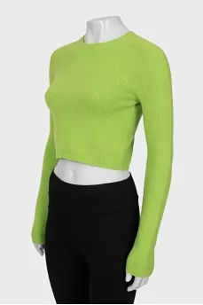Green cropped jumper