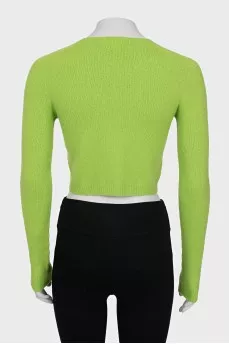 Green cropped jumper