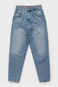 High-waisted tapered jeans
