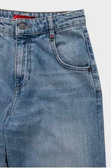 High-waisted tapered jeans