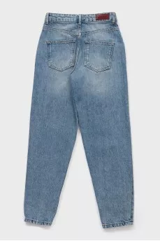 High-waisted tapered jeans