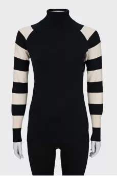 Wide striped cashmere sweater