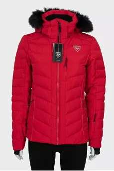 Red jacket with a tag