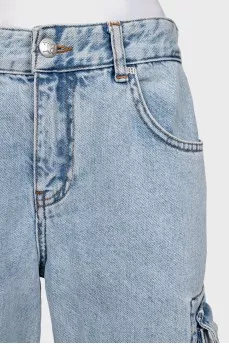 Wide-leg jeans with patch pockets