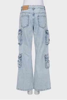 Wide-leg jeans with patch pockets