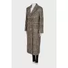 Straight coat with gold stripes and tag