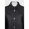 Leather jacket with signature embroidery