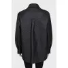 Leather jacket with signature embroidery