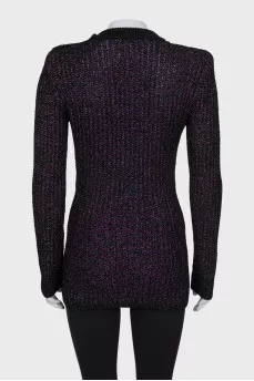 Black sweater with gold buttons