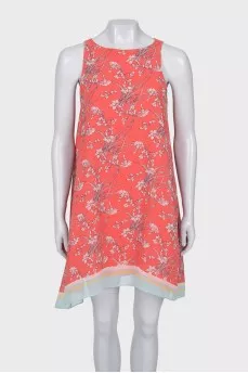 Sleeveless A-line floral print dress