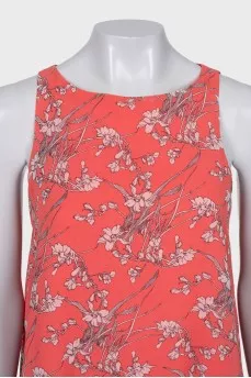 Sleeveless A-line floral print dress