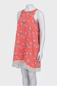 Sleeveless A-line floral print dress