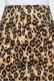 Animal print straight mini skirt