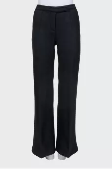 Wide-leg, straight-leg trousers with creases