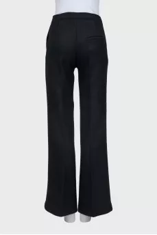 Wide-leg, straight-leg trousers with creases