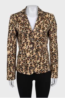 Fitted jacket in animal print