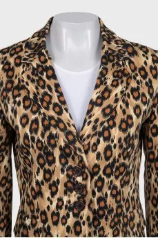 Fitted jacket in animal print
