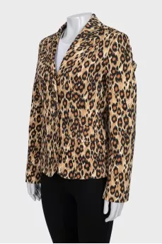 Fitted jacket in animal print