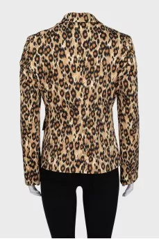 Fitted jacket in animal print