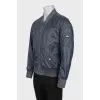 Men's blue zip-up bomber jacket