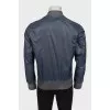 Men's blue zip-up bomber jacket