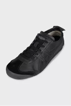 Leather lace-up sneakers