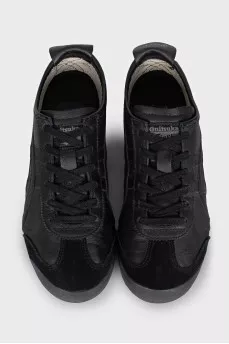Leather lace-up sneakers