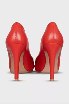Red open-toe shoes