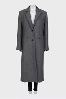 Gray wool and cashmere coat