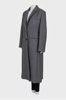 Gray wool and cashmere coat