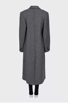 Gray wool and cashmere coat
