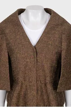 Jacket and trousers suit with shiny thread