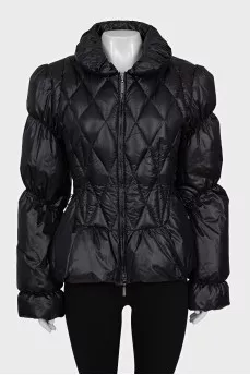 Quilted jacket with lacing