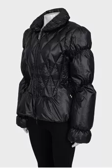 Quilted jacket with lacing
