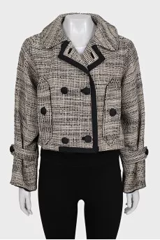 Vintage double-breasted checkered jacket