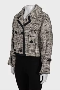 Vintage double-breasted checkered jacket
