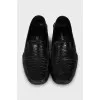 Men's embossed leather loafers