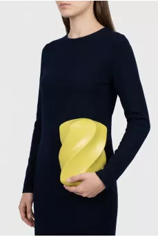 Leather Whirl Clutch
