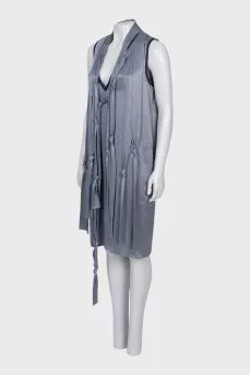 Straight-cut dress with decorative elements